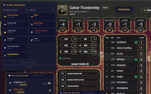Rollwarden roll breakdown popup
